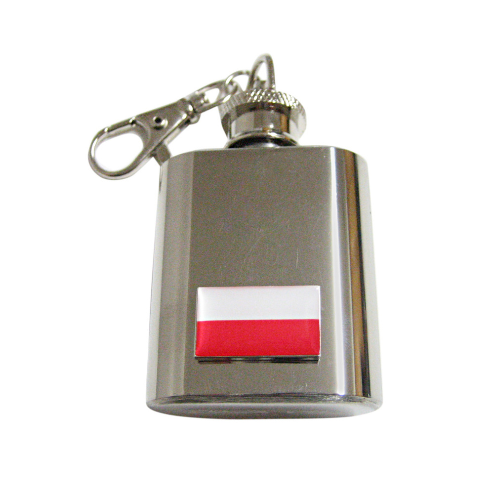 Poland Flag Pendant Keychain Flask - image 1